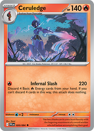 Ceruledge - 020/094 - Phantasmal Flames Pokemon Card