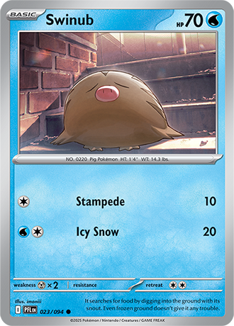 Swinub - 023/094 - Phantasmal Flames Pokemon Card