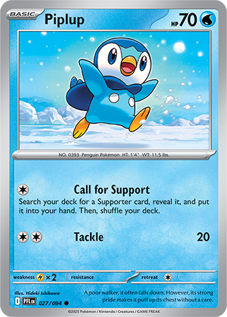 Piplup - 027/094 - Phantasmal Flames Pokemon Card