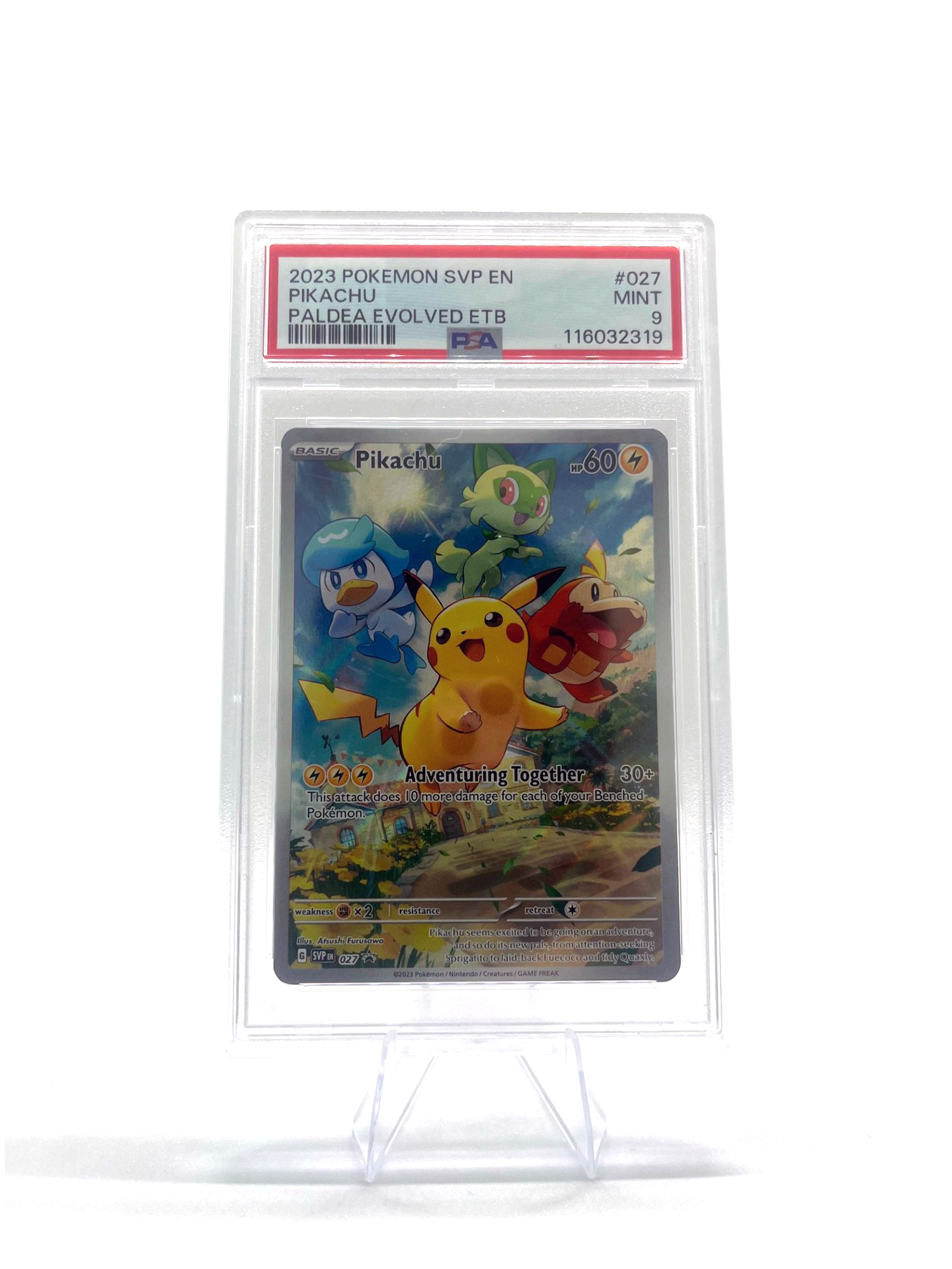 Pokémon MT Pikachu Illustration Rare #088 Paldea Adventure Chest PSA 9