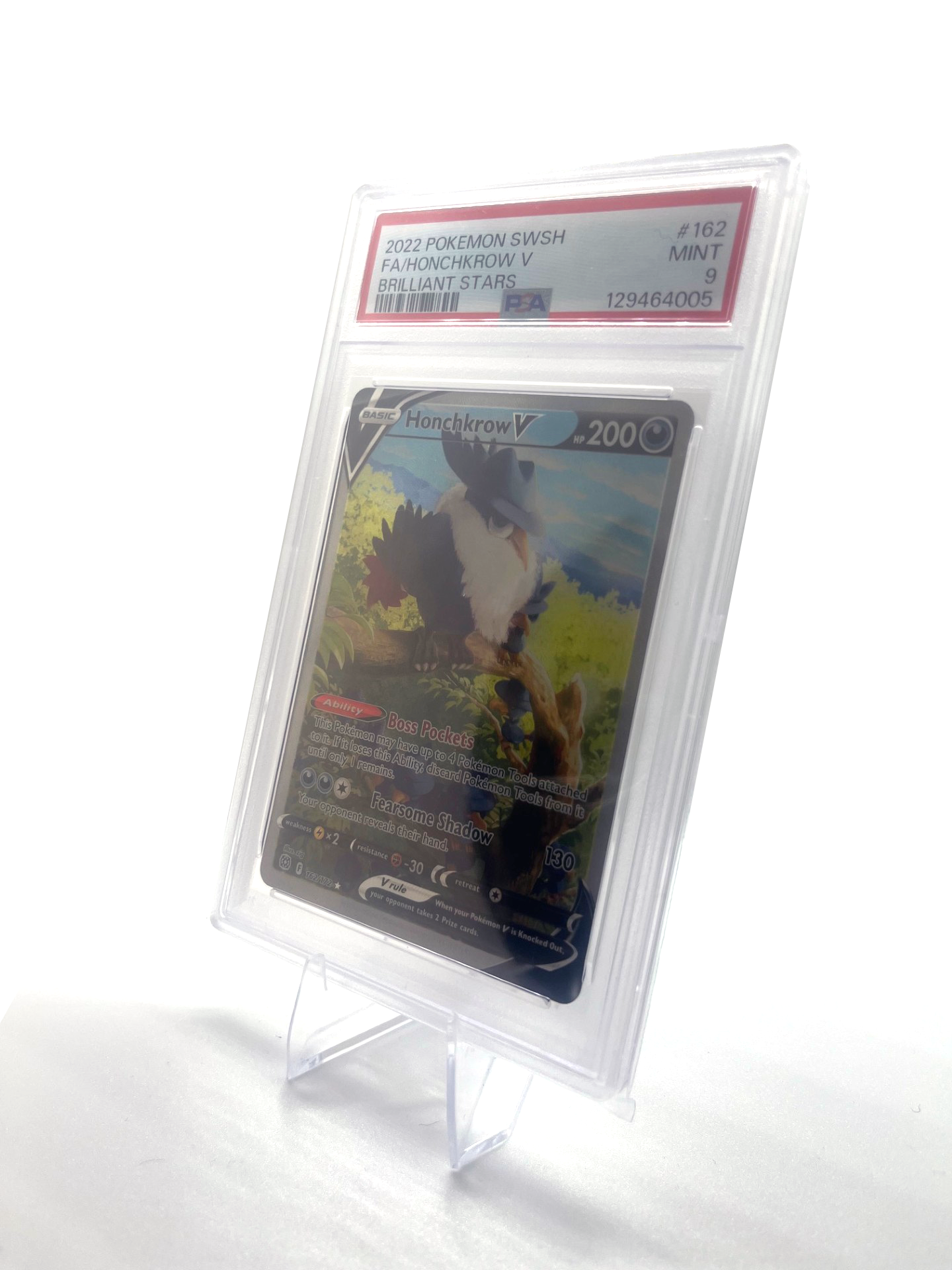 Honchkrow V (Alternate Full Art) 162/172 Swsh09: Brilliant Stars Holo PSA 9