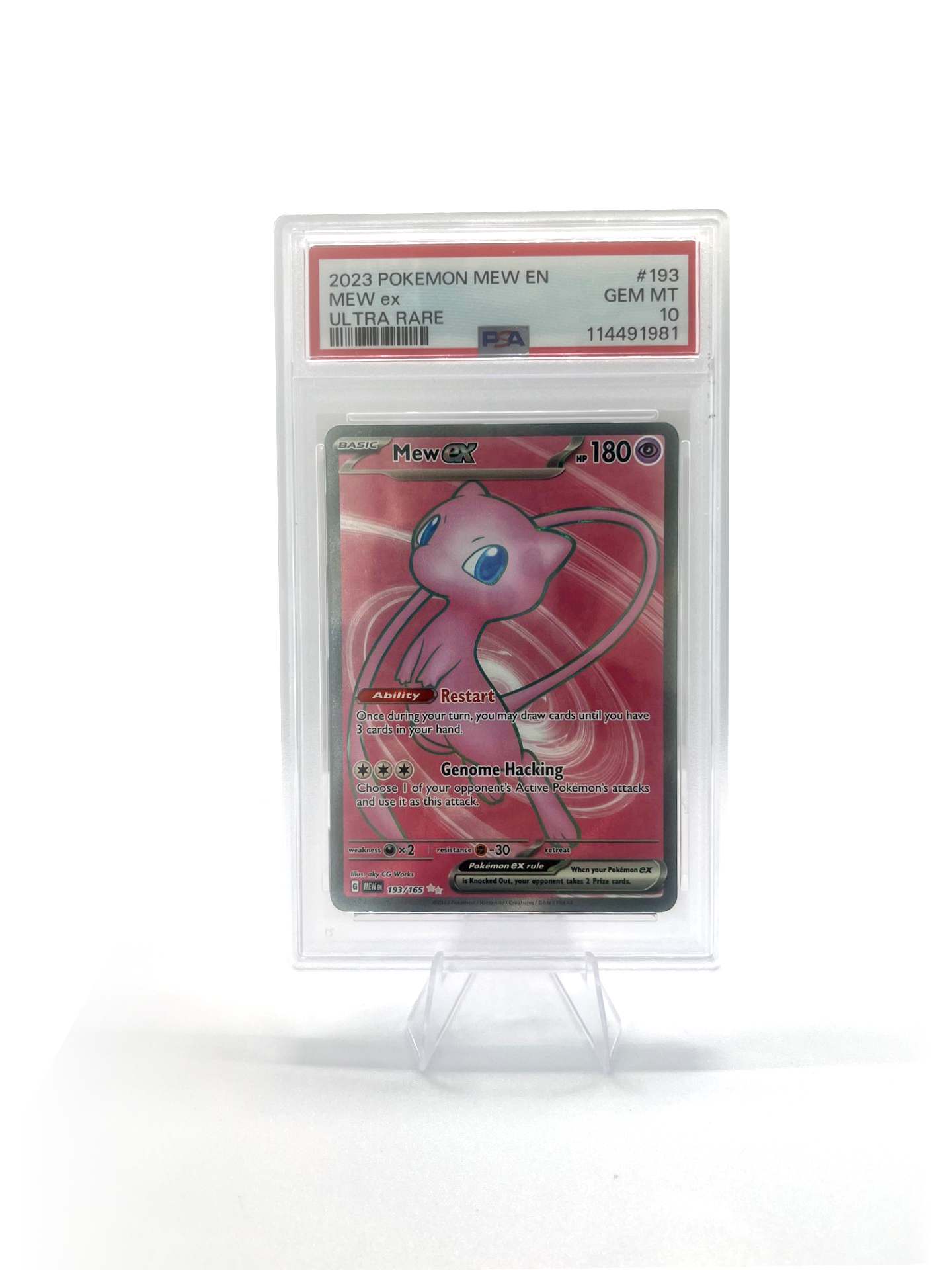 Pokémon Mew EX Ultra Rare Holo Card 193/165 English Edition PSA 10