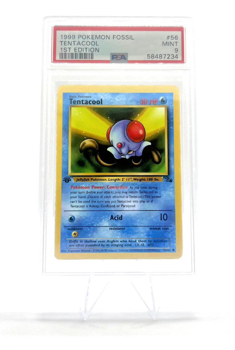 1999 Pokemon Fossil First Edition Mint Tentacool 56/62 PSA 9