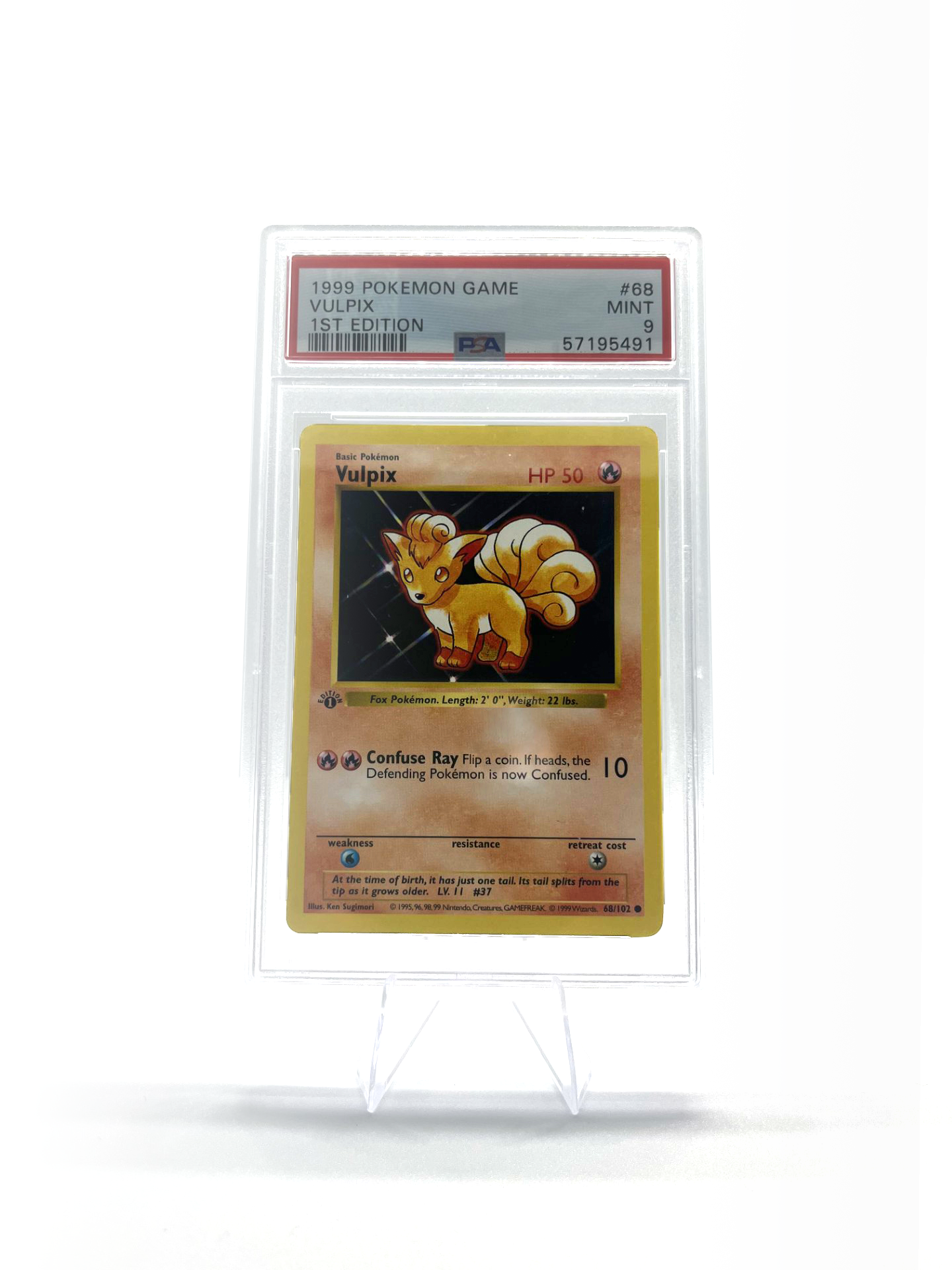 Pokemon Cards: Base Set 1st Edition Common: Vulpix 68/102 PSA 9